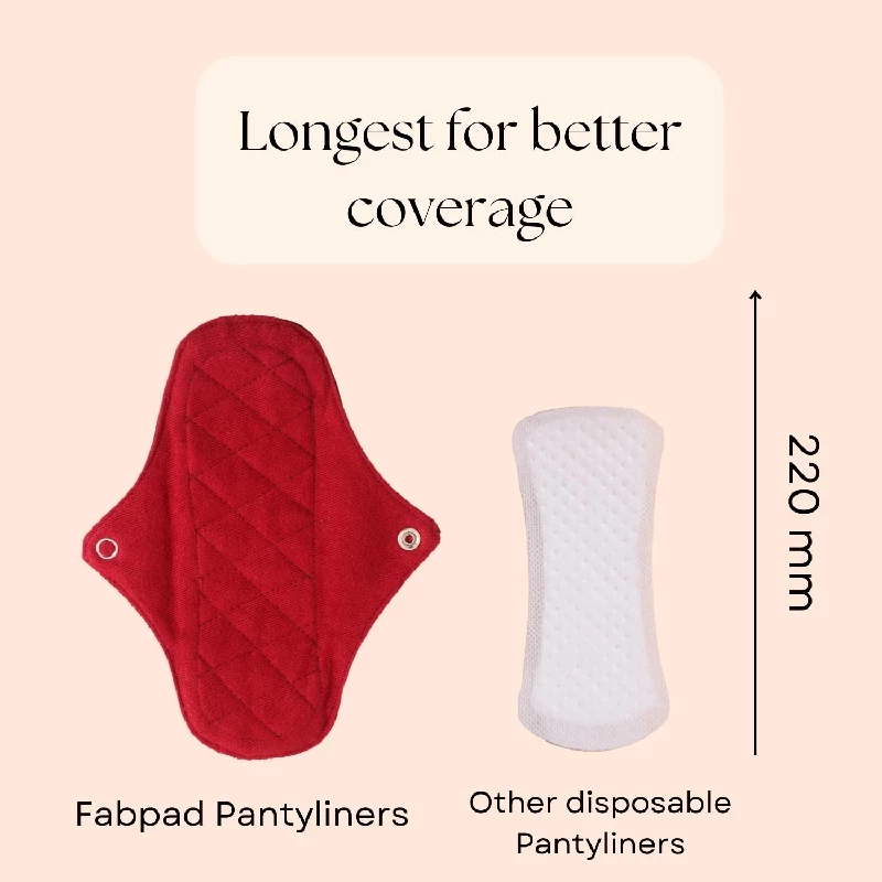 Fabpad Reusable Washable Eco-Friendly Cotton Sanitary Cloth Pads Pantyliners, 3 Pads-7.webp